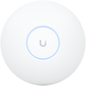 Ubiquiti U7-Pro-Max Ceiling-mounted WiFi 7 AP with 8 spatial streams, 6 GHz support, and a dedicated spectral scanning engine fo