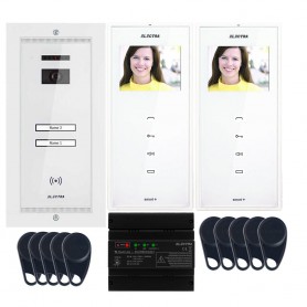ELECTRAVideointerfon Electra Smart+ 3.5” pentru 2 familii montaj incastrat - alb