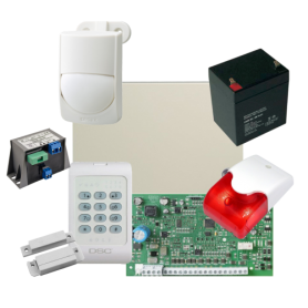 Kit alarma la efractie DSC cu sirena interioara KIT1404INT-OPT