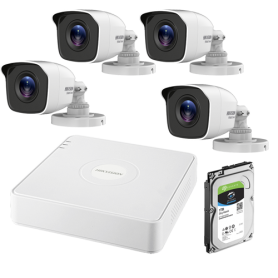 KIT 4 camere Bullet IP 2MP + NVR 4 canale, HDD 1TB - HIKVISION NK42N0H-1T(SG)