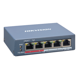 Switch 4 porturi PoE, 1 port uplink RJ45, SMART Management - HIKVISION DS-3E1105P-EI