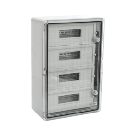 Cutie modulara IP65 din ABS gri, usa transparenta, 3 x 15 module, 350x500x190 mm PP3116